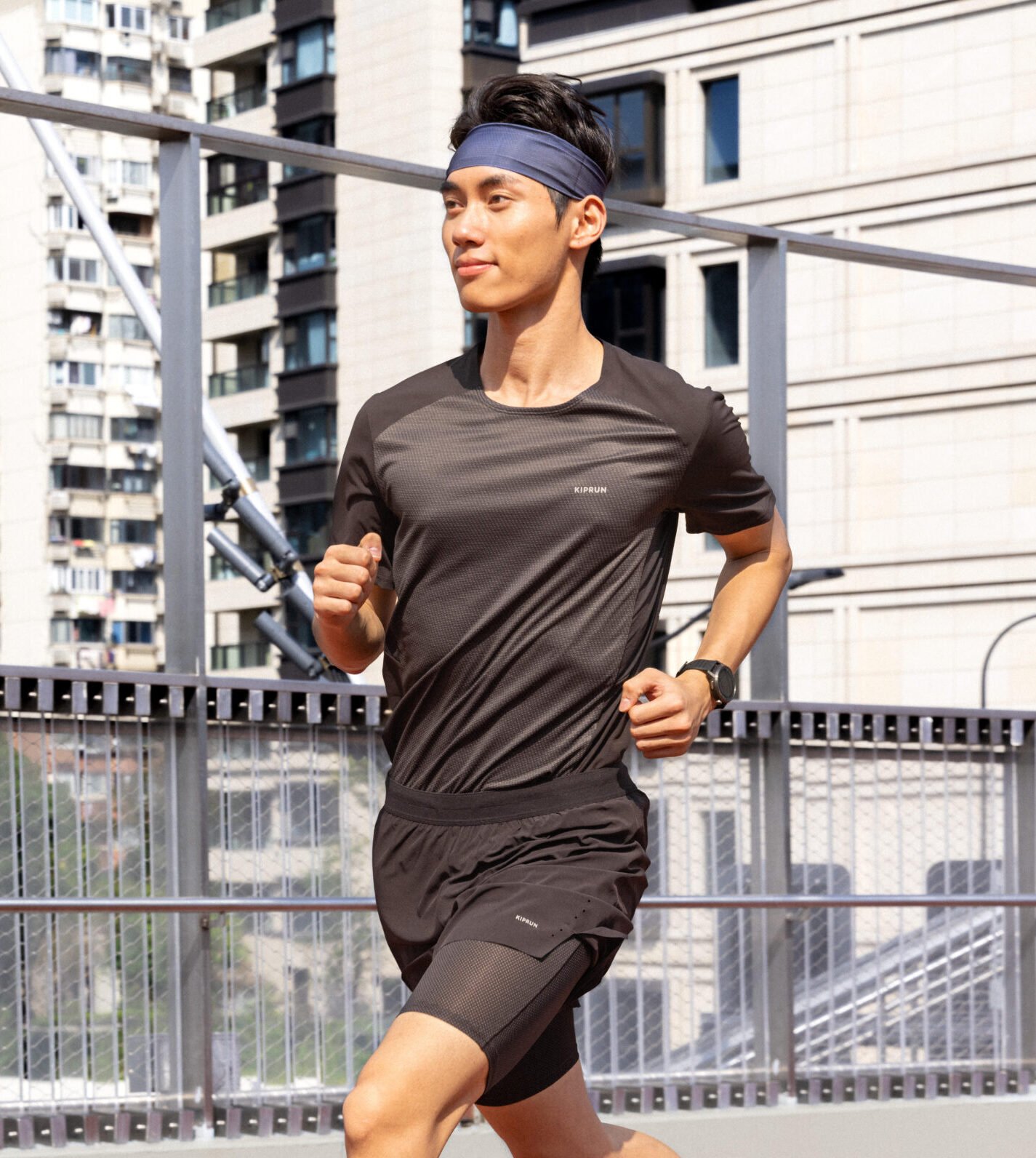 Headband man woman - kiprun cooling dark green