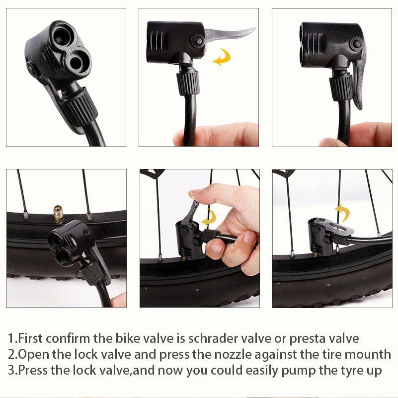 160PSI Alloy Bicycle Pump with High-Carbon Steel Barrel